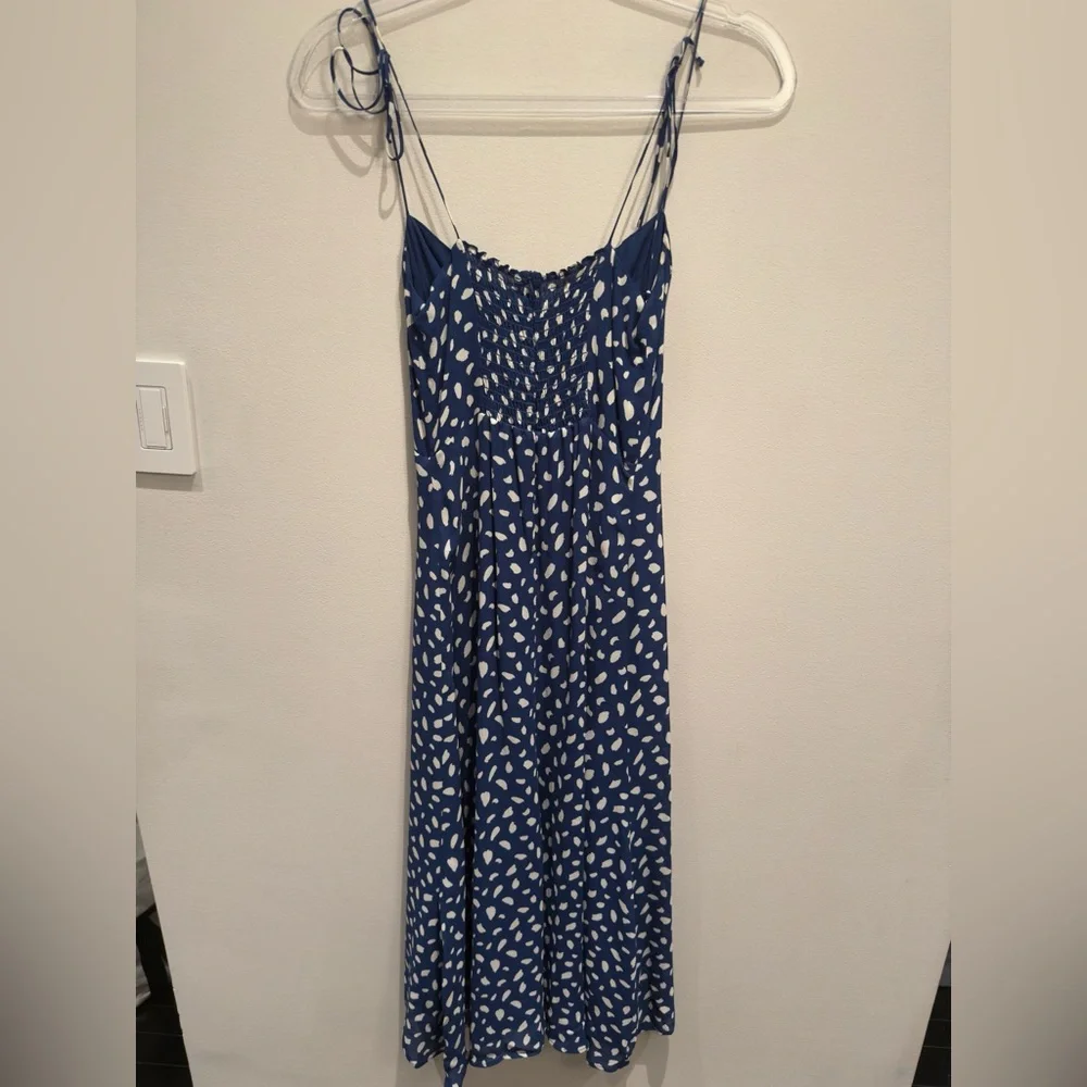 Reformation Juliette Midi Dress Moray Blue Spotted Dress Size 2 Women’s - Picture 6 of 15